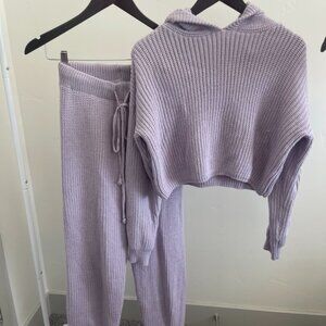 Purple Sweater Matching Set